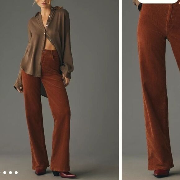 Agolde corduroy rust colored size 26 - Picture 1 of 5